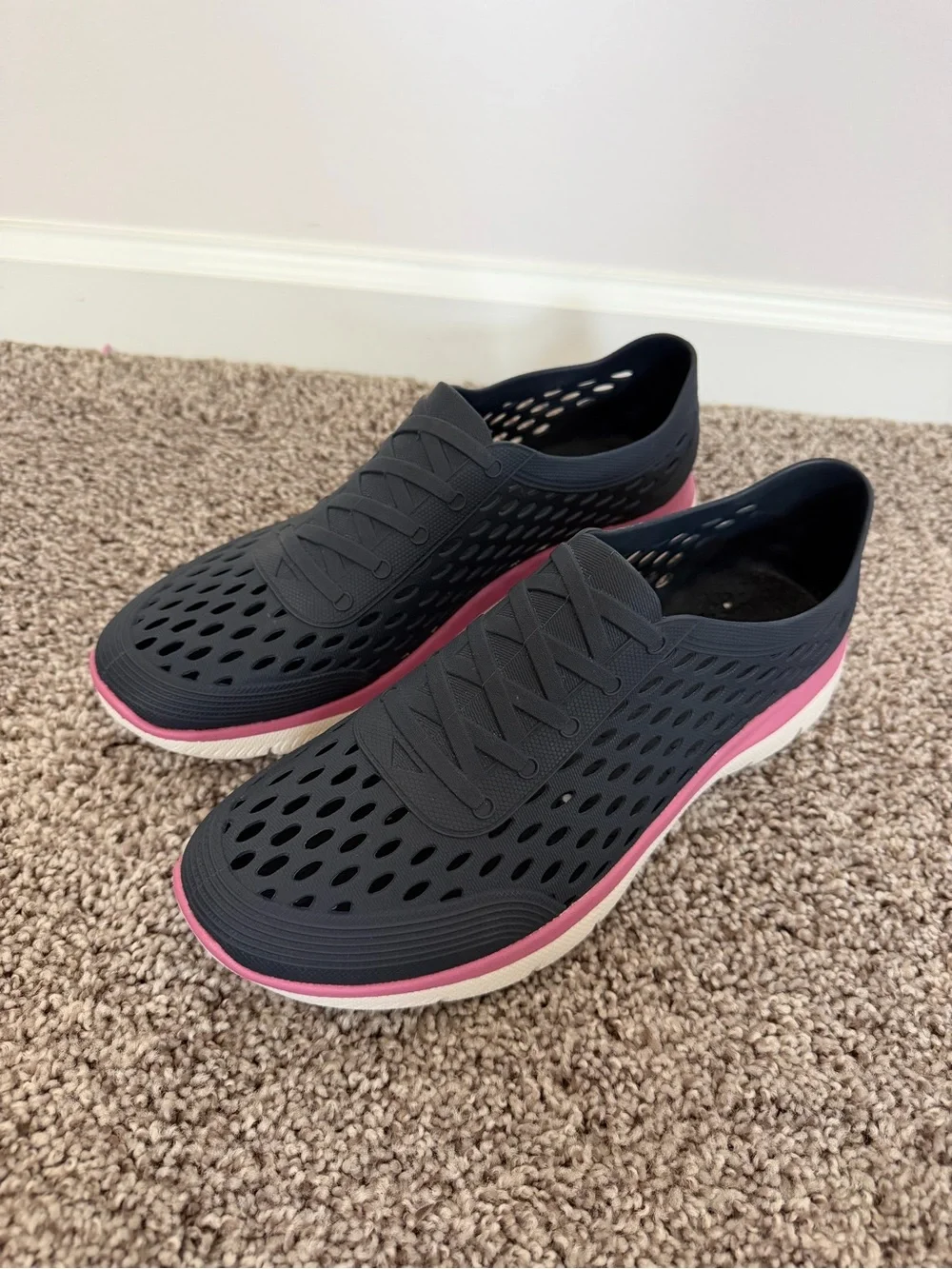 Skechers Foamies Cali Gear Water Shoes Slip On Navy Blue Pink Women's Size 9